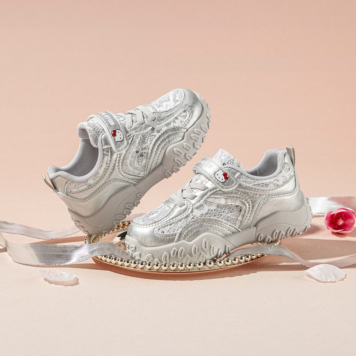 Кроссовки Sanrio Hello Kitty Детские беговые кроссовки Low Top Unisex - изображение 6