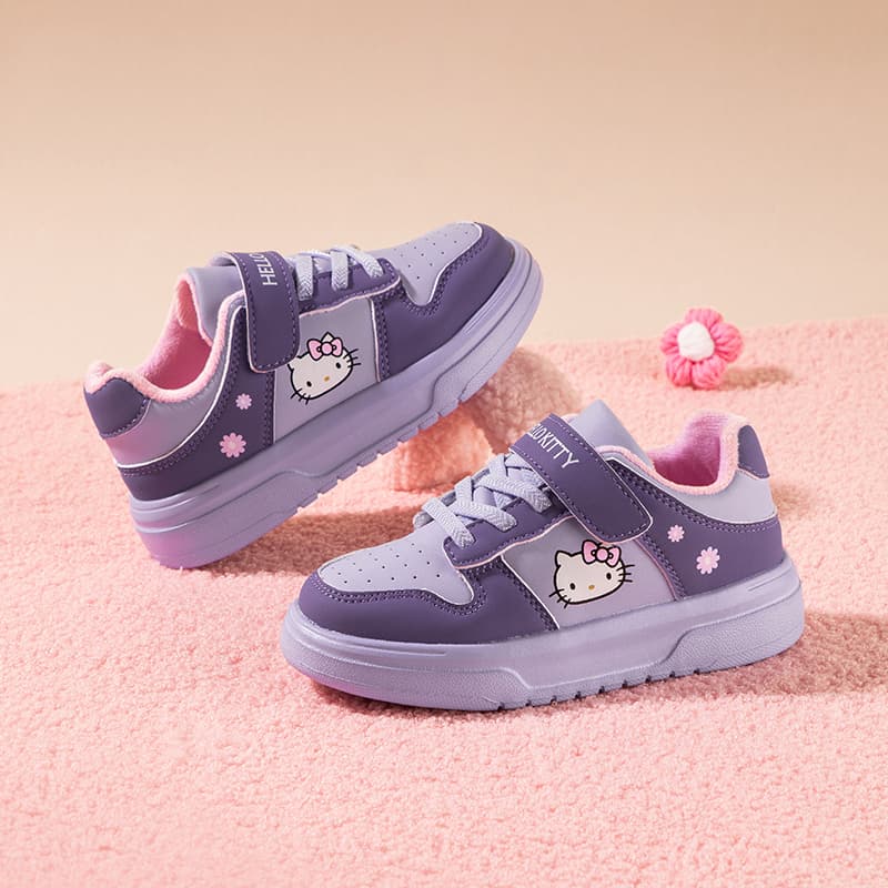 Кроссовки Sanrio Хелло Китти Универсальные милые мультяшные модные удобные белые кроссовки для детей и подростков Осень и зима С утеплителем Утолщенные износостойкие с отскоком легкие амортизирующие термозащитные баланс Лоу-топы Повседневная обувь для скейтборда - изображение 11