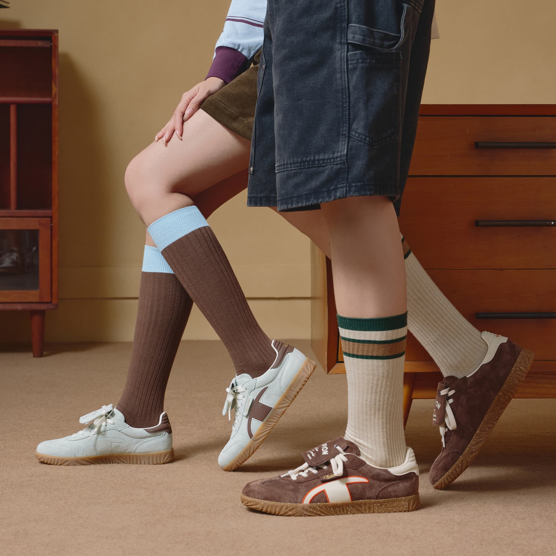 Кроссовки Champion Balance Low Top Немецкие армейские кроссовки Женские Stream Радость Зеленый Шишечно-коричневый - изображение 6