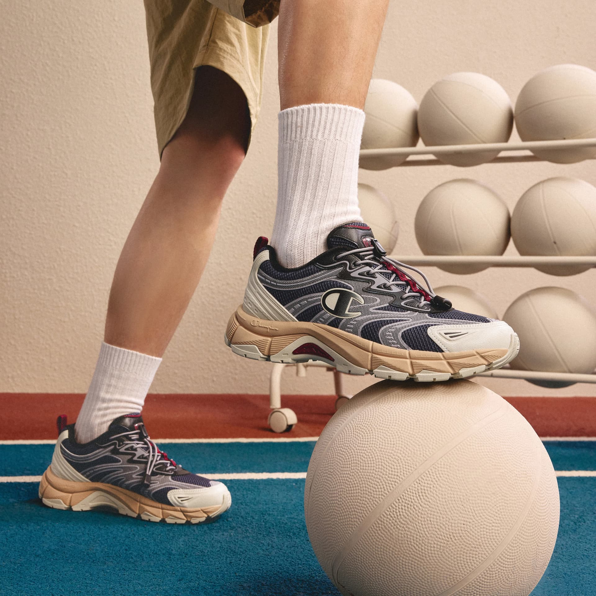 Кроссовки для бега Champion Balance Low Top Беговые кроссовки Мужской Junke Синий Пемзовый Серый - изображение 6