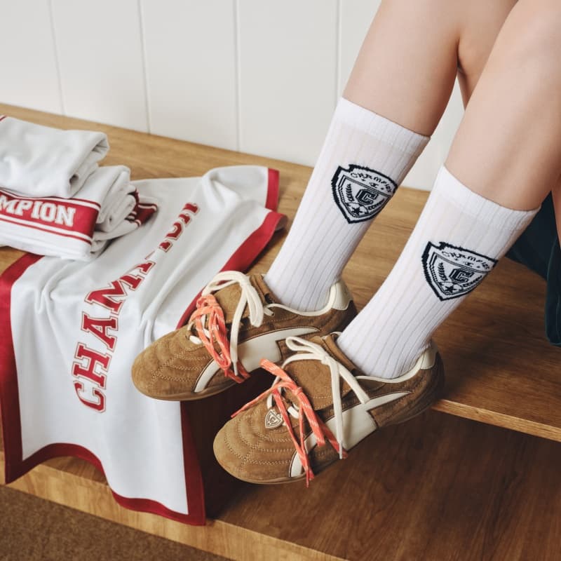 Кроссовки для бега Champion Aero Trainer Универсальный черный Модный Повседневный Лоу-топы Беговые кроссовки Женский Коричневый цвет отрубей пшеницы/Льняной - изображение 7