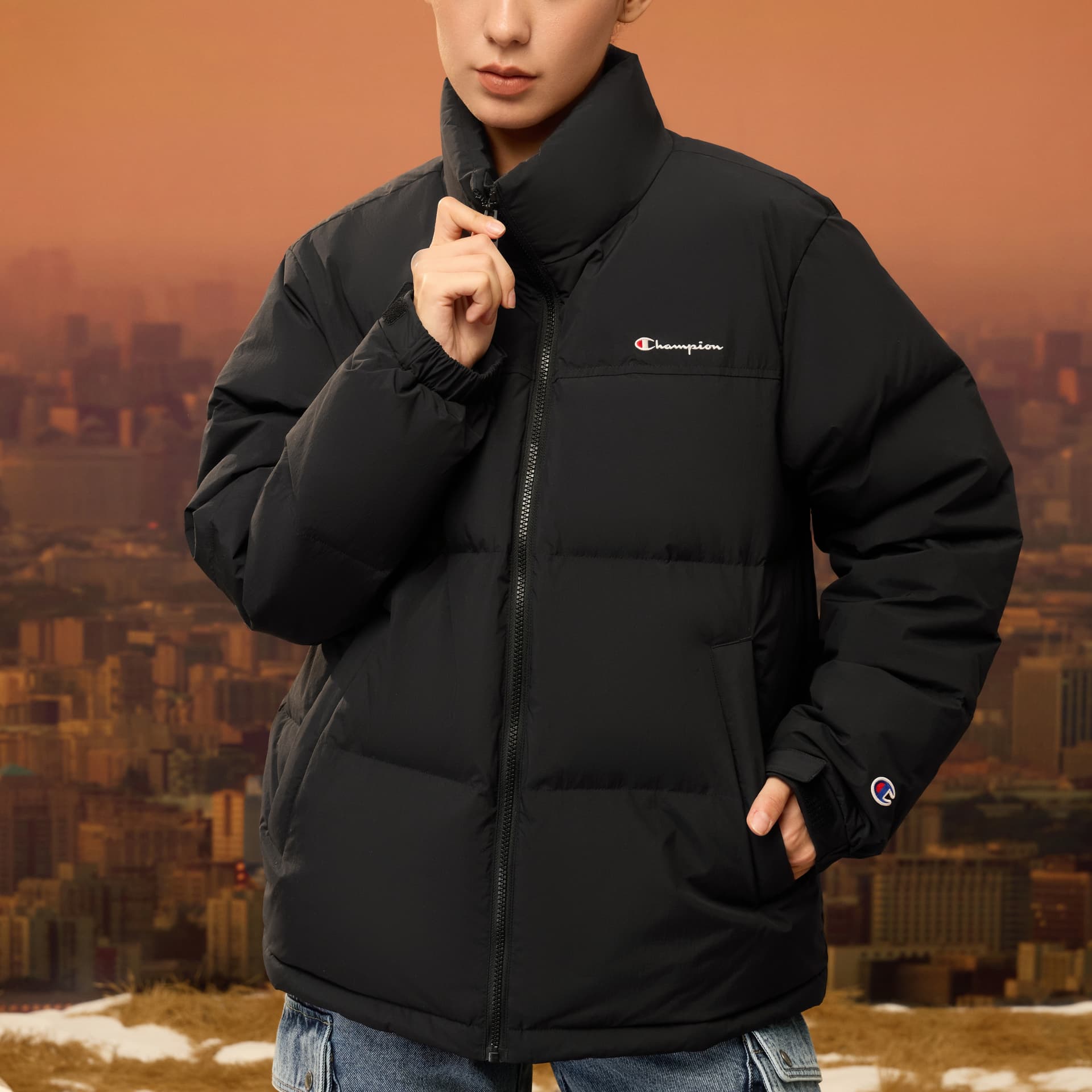 Зимняя куртка Champion Black Unisex Down Jackets Чемпион Черный Унисекс Пуховики - изображение 4