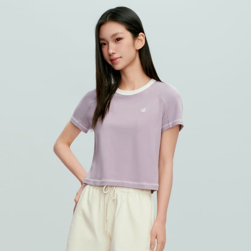 Футболка Champion SS26 RETRO Удобный универсальный модный повседневный футболка с коротким рукавом Версия для США Женский - изображение 4