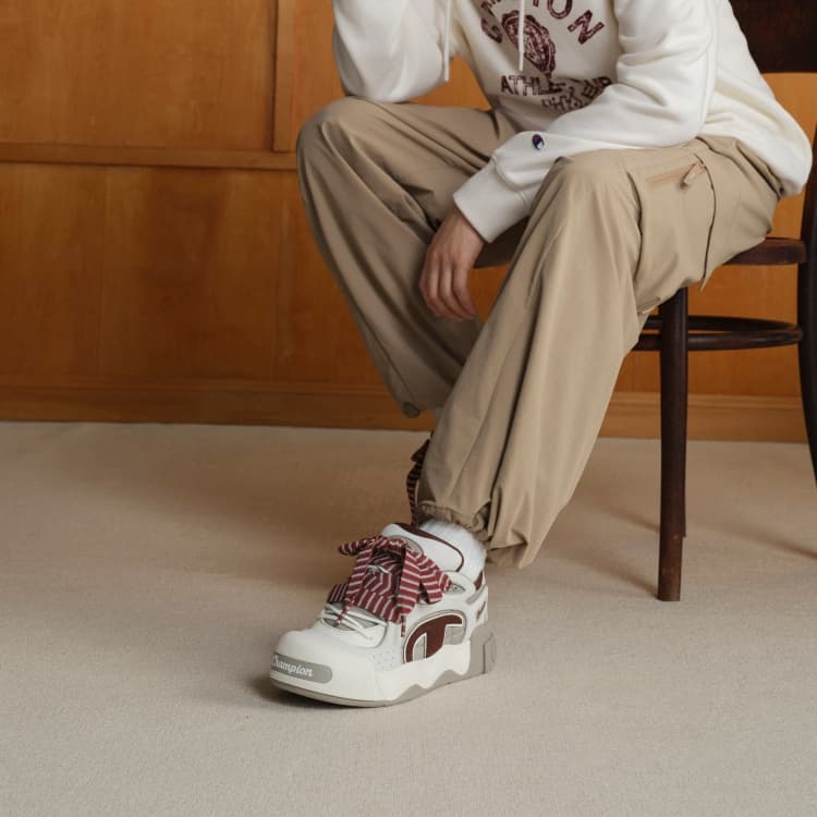 Кроссовки Champion Skate Shoes Low Top Молочно-белый Шишечно-коричневый Мужской - изображение 6