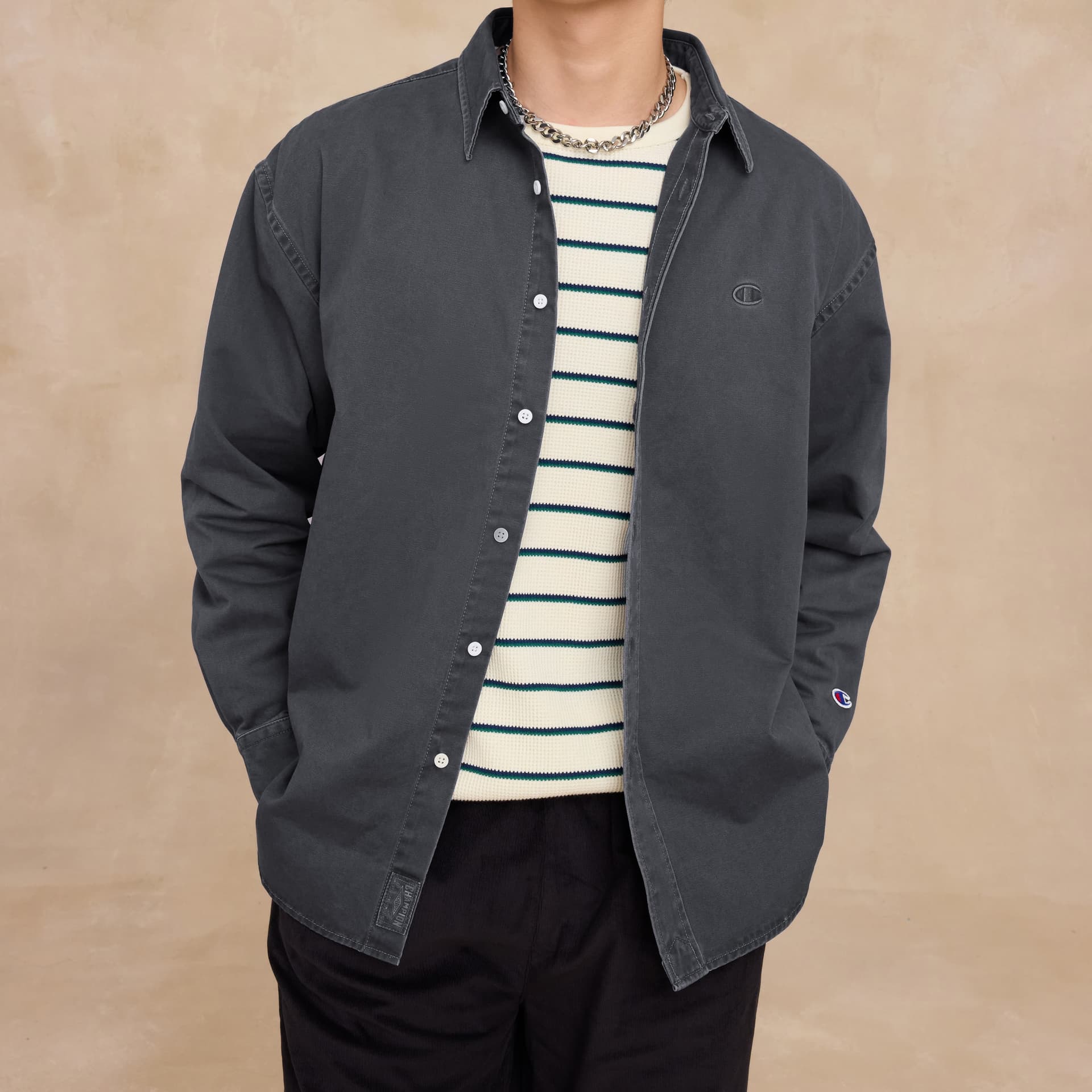 Рубашка Champion FW25 Универсальный модный минималистичный контрастные цвета стильный удобный спортивный повседневный классический ретро Версия для США Унисекс - изображение 5