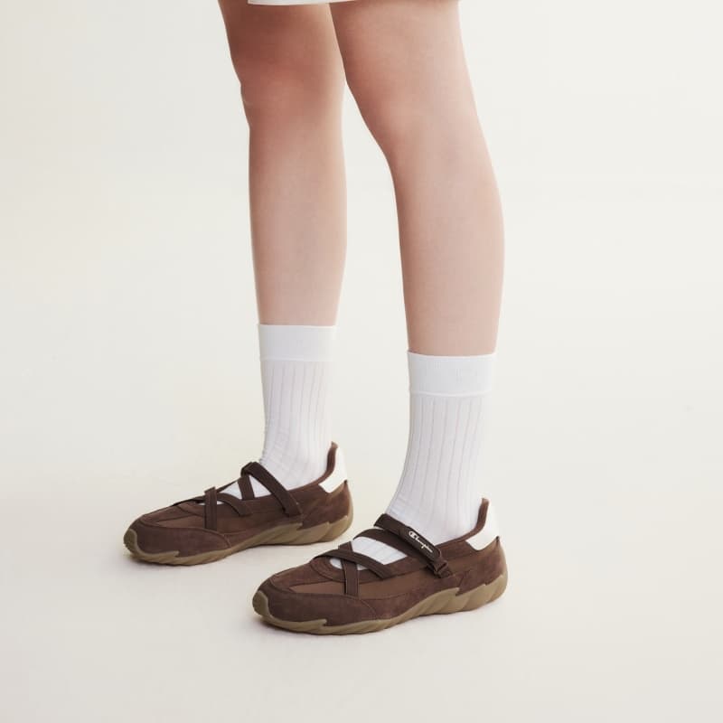 Кроссовки Champion Повседневная обувь Low Top Шишечно-коричневый Льняная ткань Женская - изображение 6