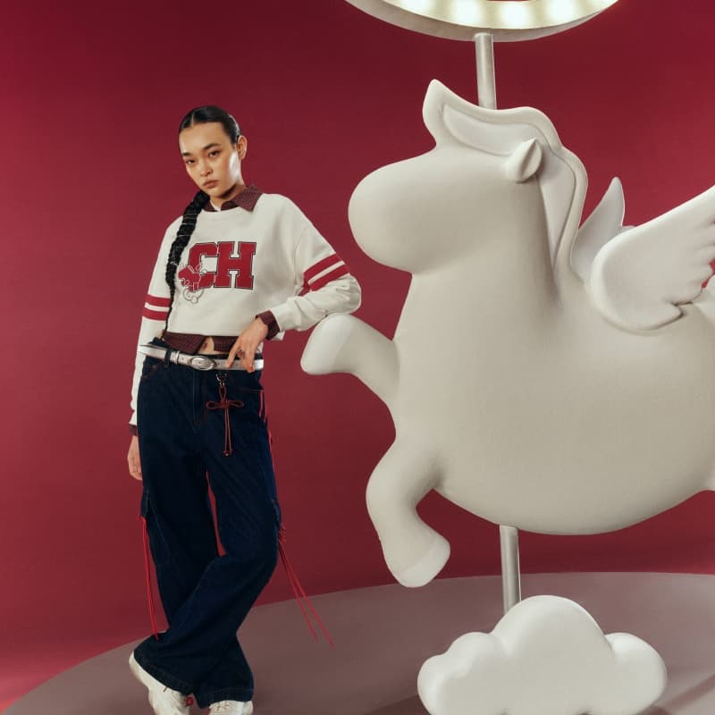 Худи Champion SS26 Year of The Horse Collection Толстовка с вышивкой, круглый вырез, контрастные цвета, американская версия, женская - изображение 3