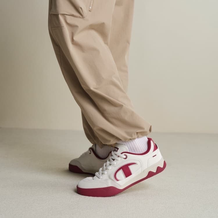 Кроссовки Champion Skate Shoes Low-Top Молочно-белый Лавовый красный Мужской - изображение 8