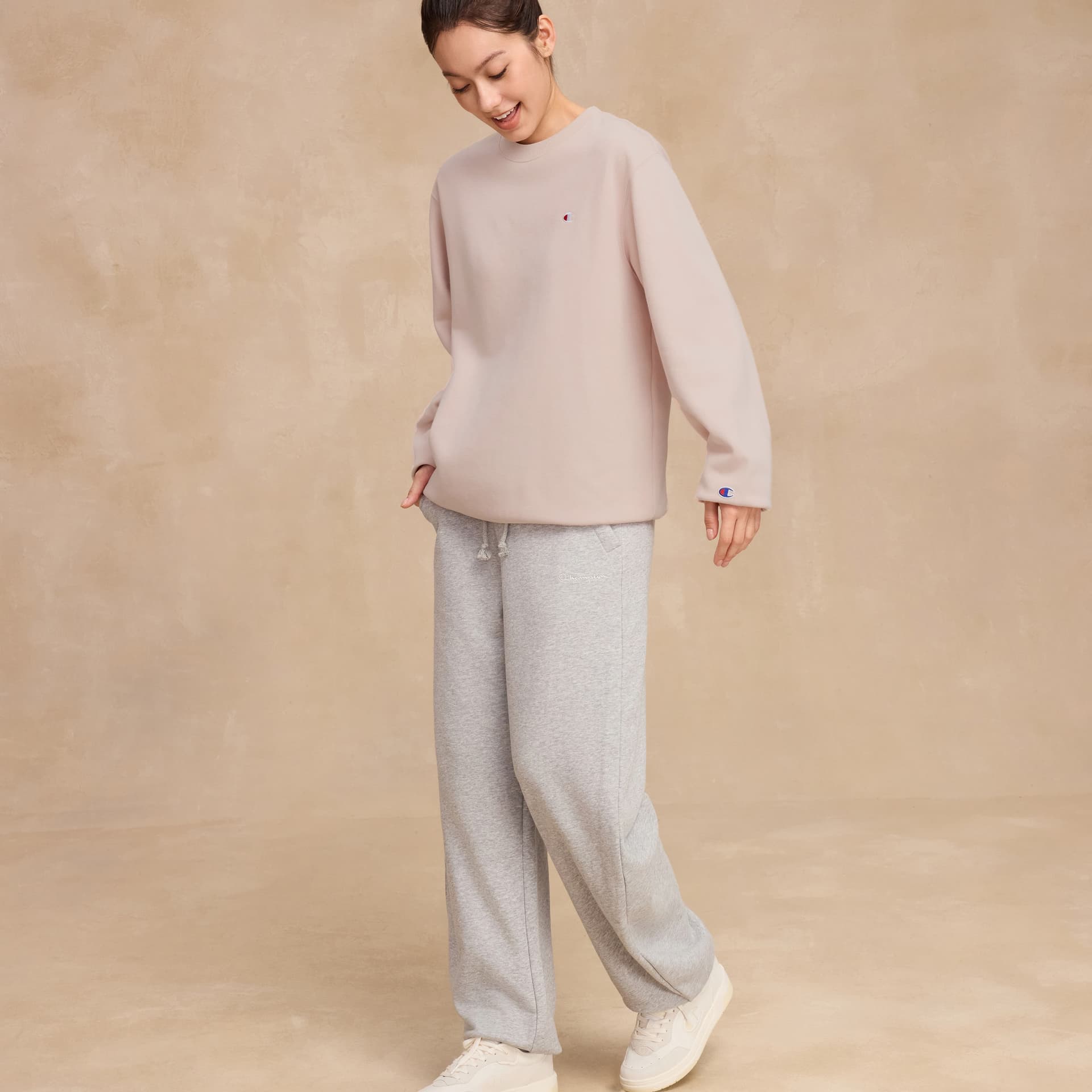 Штаны Champion FW25 Удобный модный универсальный классический минималистичный свободный повседневный контрастные цвета винтаж эластичный манжет спортивные брюки вязаные свитшоты версия для США женский - изображение 4