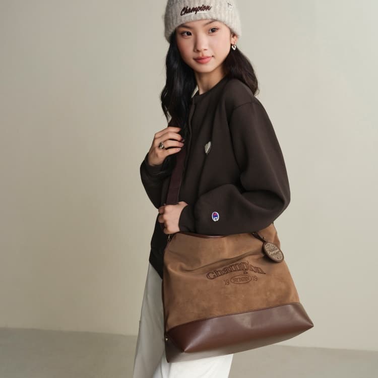 Сумка через плечо Champion Синтетическая кожа Crossbody сумка Унисекс Карамельный коричневый Черный - изображение 6