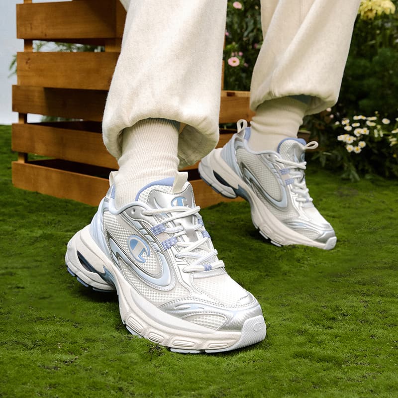 Кроссовки для бега Champion Low Top Беговые кроссовки Женские Серебряный Белый Лунный камень Синий - изображение 7