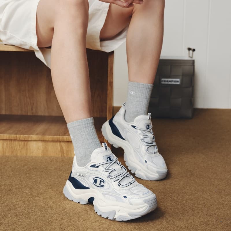 Кроссовки Champion Low Top Massive Sneakers Мужские Молочно-белый Королевский синий - изображение 6
