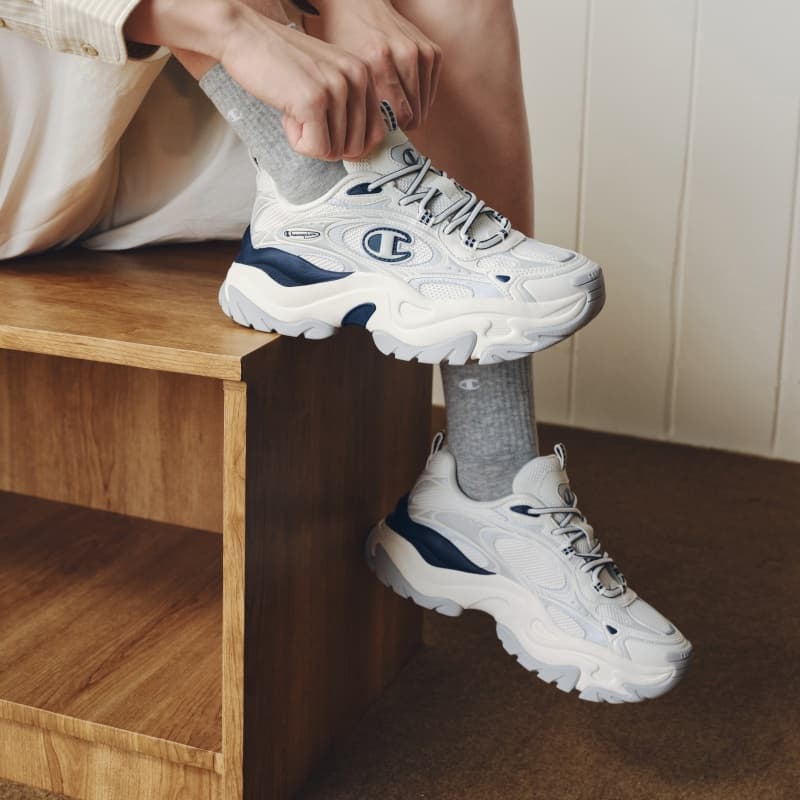 Кроссовки Champion Low Top Massive Sneakers Мужские Молочно-белый Королевский синий - изображение 8