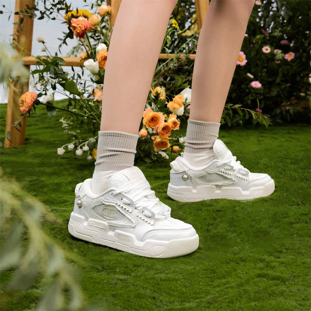 Кроссовки Champion Low Top Скейтборд Обувь Женская Перламутрово-Белый Молочно-Белый - изображение 7