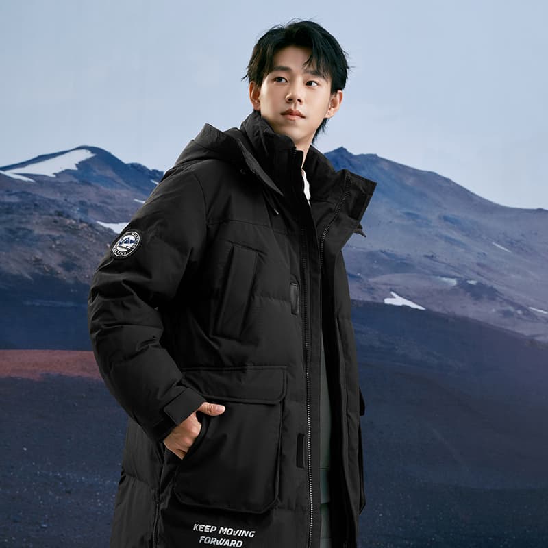 Зимняя куртка Champion FW24 С принтом буквы узор MULTI карман утолщенный и с флисовой подкладкой термический с капюшоном пуховик - изображение 6