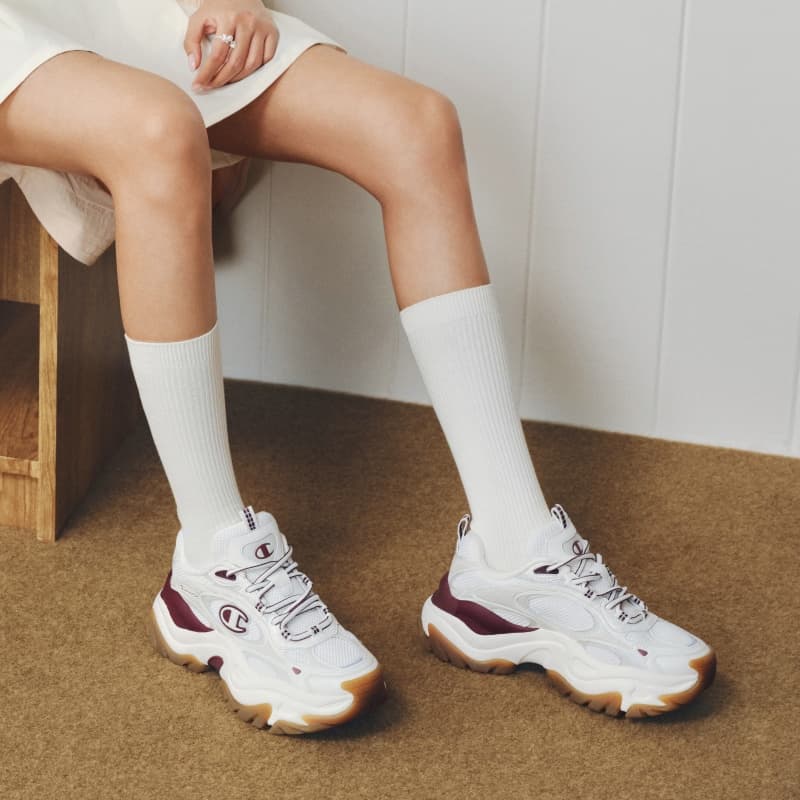 Кроссовки Champion Low Top массивные кроссовки женские Молочно-белый Седло-красный - изображение 6