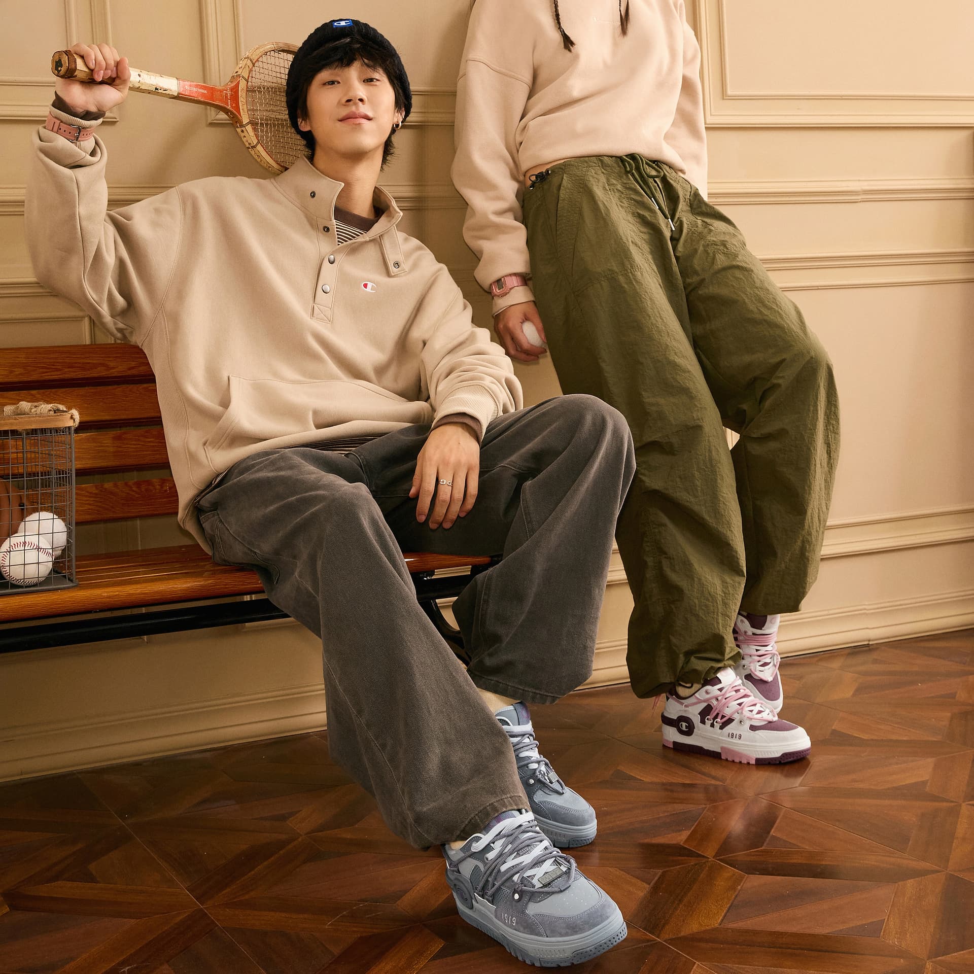 Кроссовки Champion Bumper V1 Sneakers Двойные шнурки Контрастные цвета Повседневные спортивные Лоу-топы Мужские Дымчато-серый - изображение 7