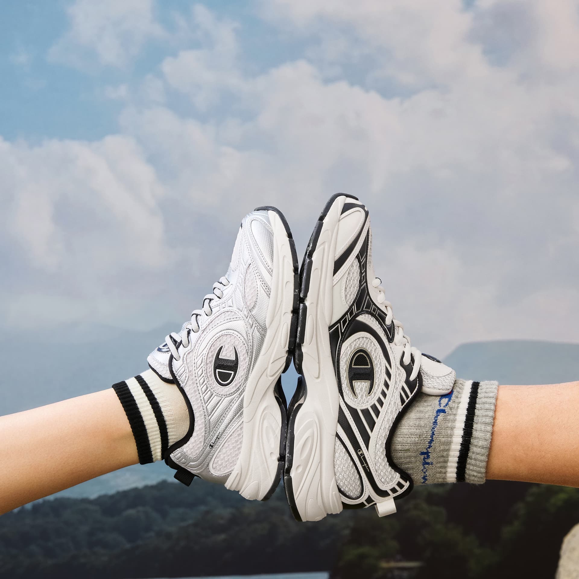 Кроссовки для бега Champion Low Top Беговые кроссовки Унисекс Серебристо-белый Черный - изображение 6