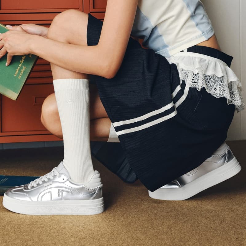 Кроссовки Champion Low Top Скейтборд Обувь Женская Серебряный Белый Молочно-Белый - изображение 8