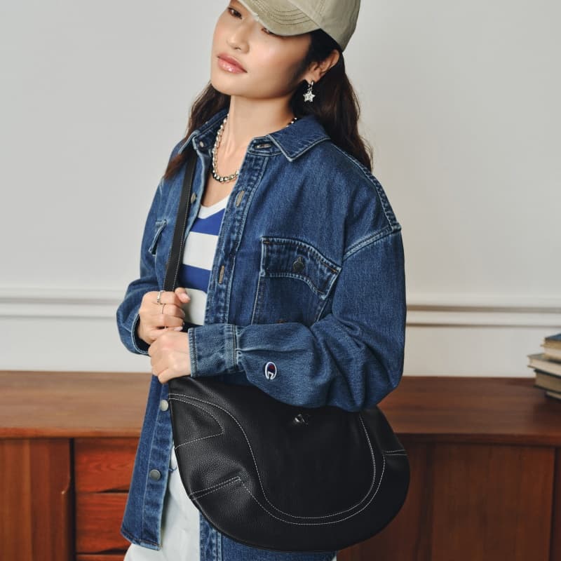 Мини-сумка Champion Lightning Shoulder Bag Unisex Denim Blue Black Чемпион Lightning Плечевая сумка Унисекс Деним Синий Черный - изображение 5