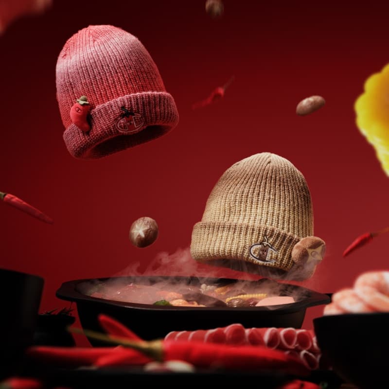 Шапка Champion Хотпот FW25 Минималистичный Универсальный черный Модный Контрастные цвета Удобный Термозащитный Утолщенный 100% акрил Шапки-бини Унисекс Парный - изображение 3