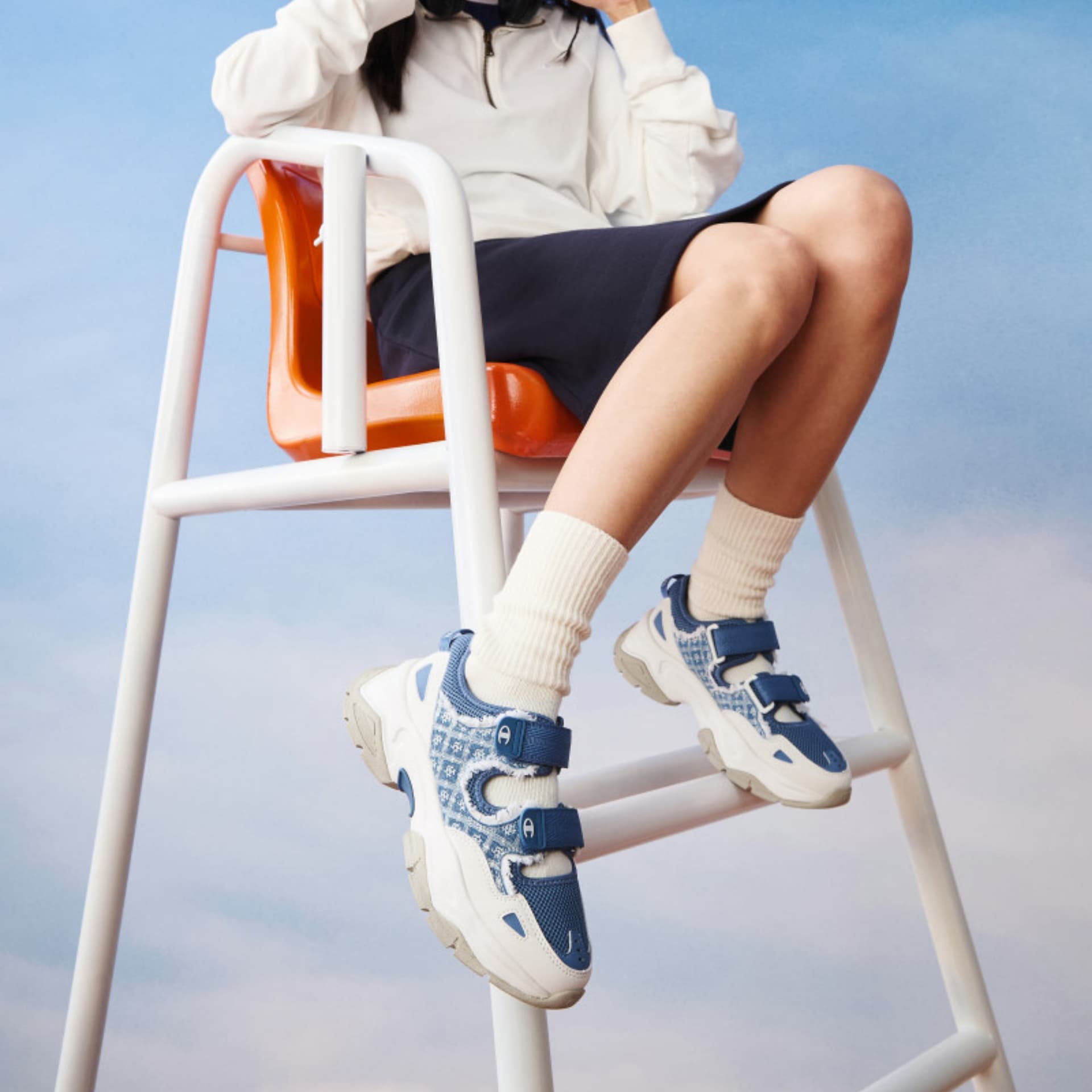Кроссовки Champion Casual Low Top Македонский Синий/Молочно-Белый Женский - изображение 8