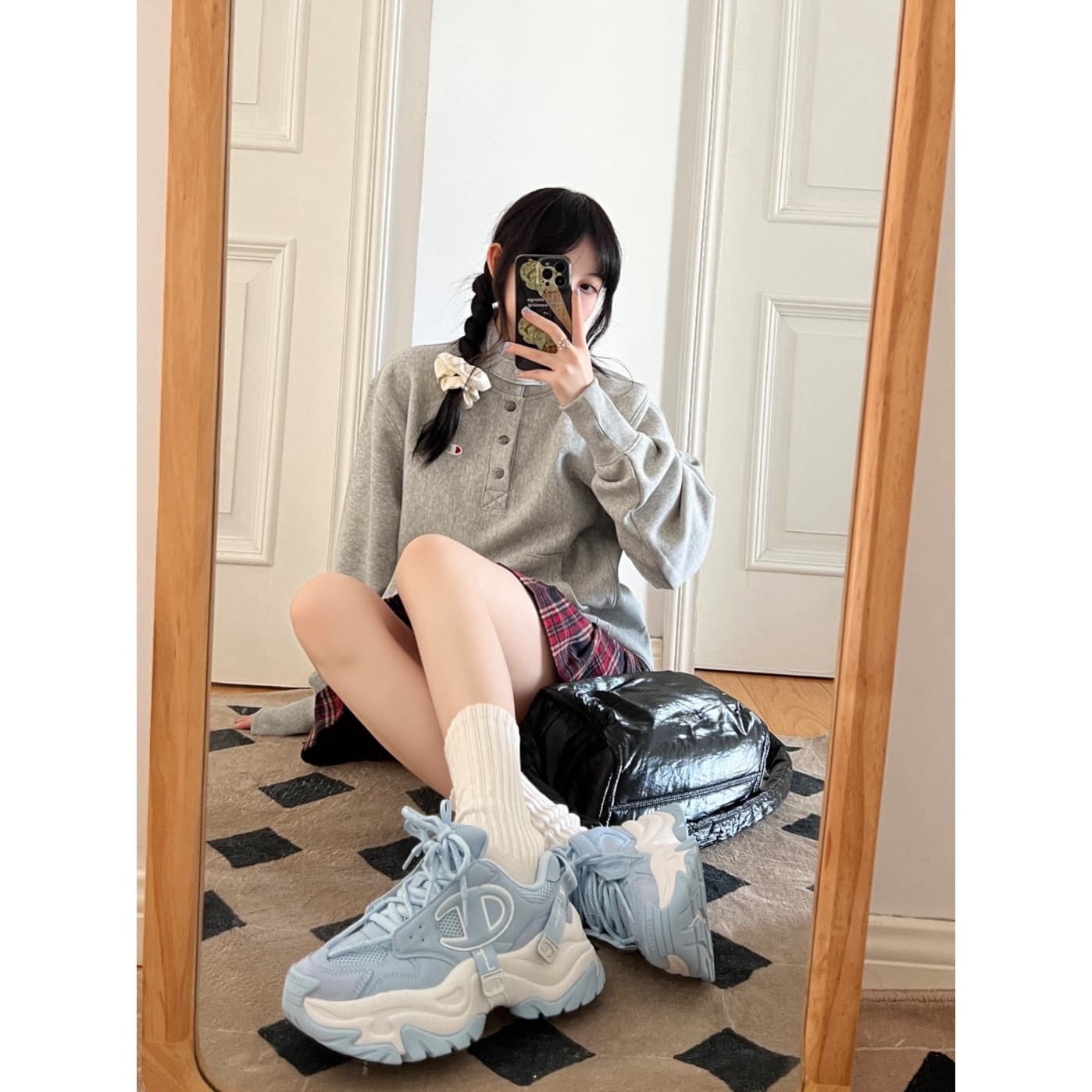 Кроссовки Champion Champ XXL Aurora Ткань Искусственная кожа на платформе Модный Повседневный Удобный Универсальный Противоскользящий Износостойкий Увеличение роста Лоу-топы Толстоподошвенные кроссовки Унисекс Peak Blue/Champion White - изображение 9
