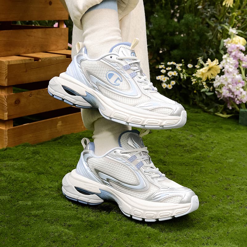 Кроссовки для бега Champion Low Top Беговые кроссовки Женские Серебряный Белый Лунный камень Синий - изображение 6