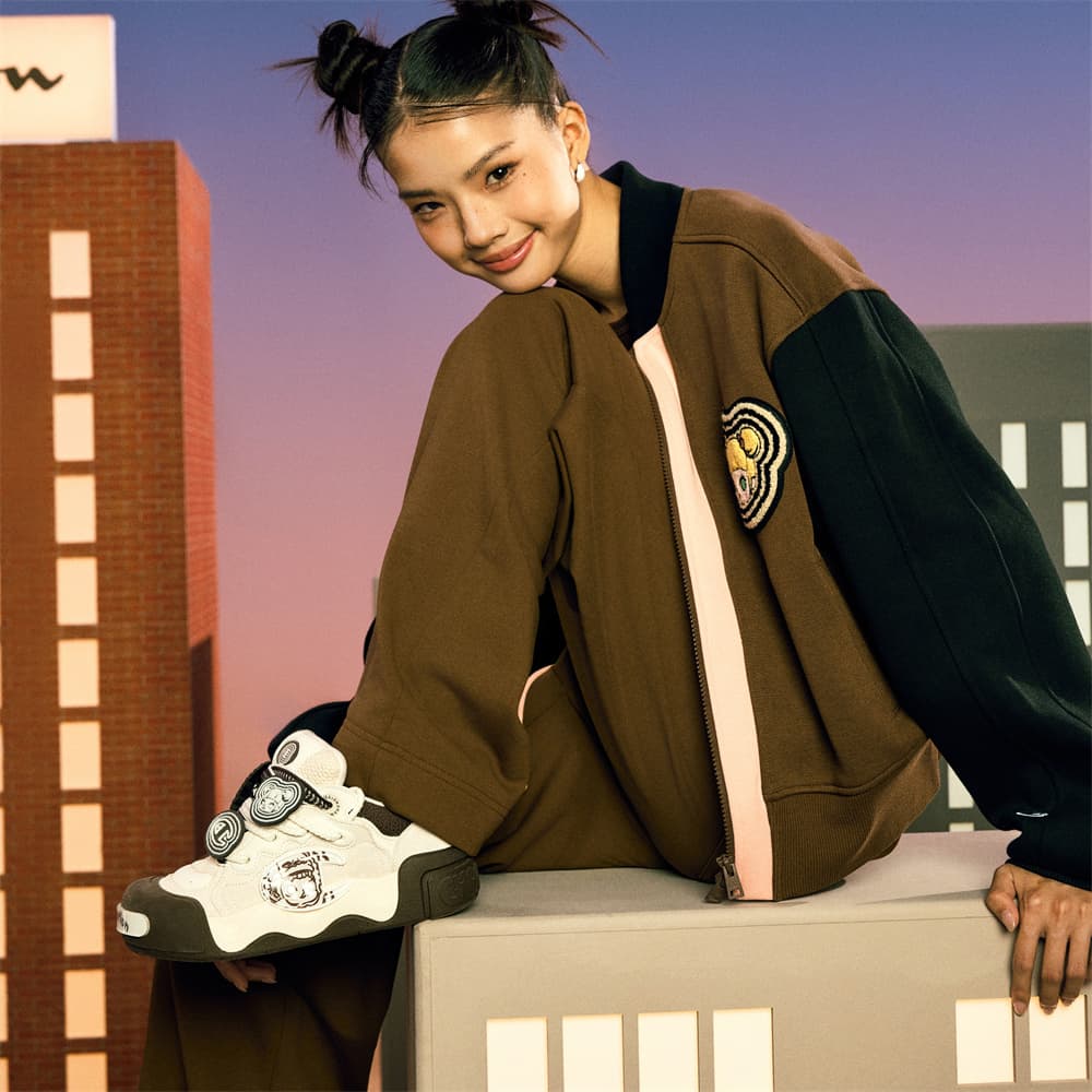 Кроссовки POP MART X Champion Молли Пухлые туфли AutoSkate V1 Молли Низкие Кроссовки для скейтбординга Женские Кофейно-коричневый - изображение 8