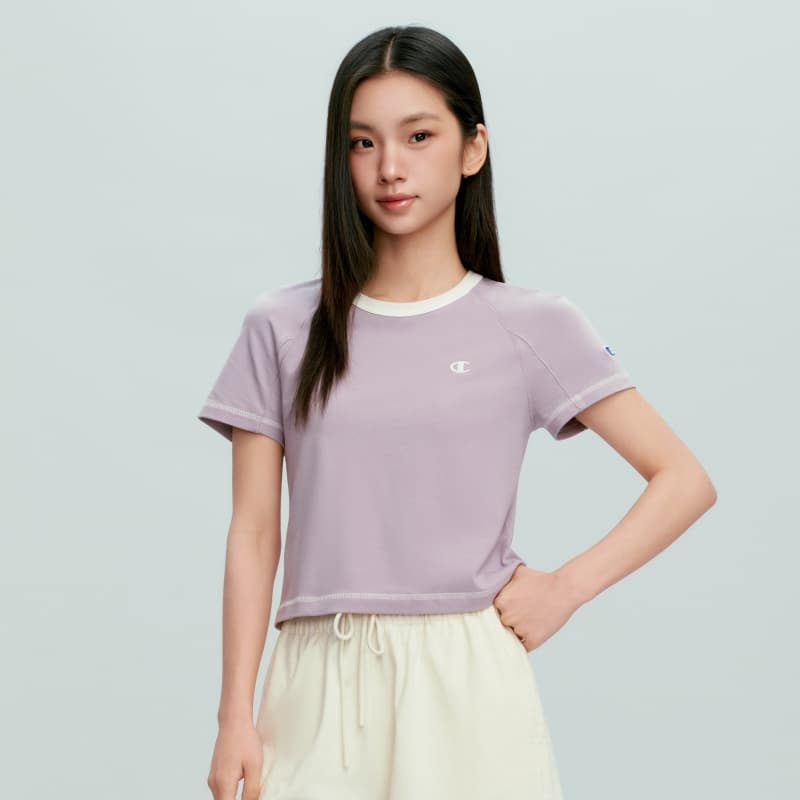 Футболка Champion SS26 RETRO Удобный универсальный модный повседневный футболка с коротким рукавом Версия для США Женский - изображение 3