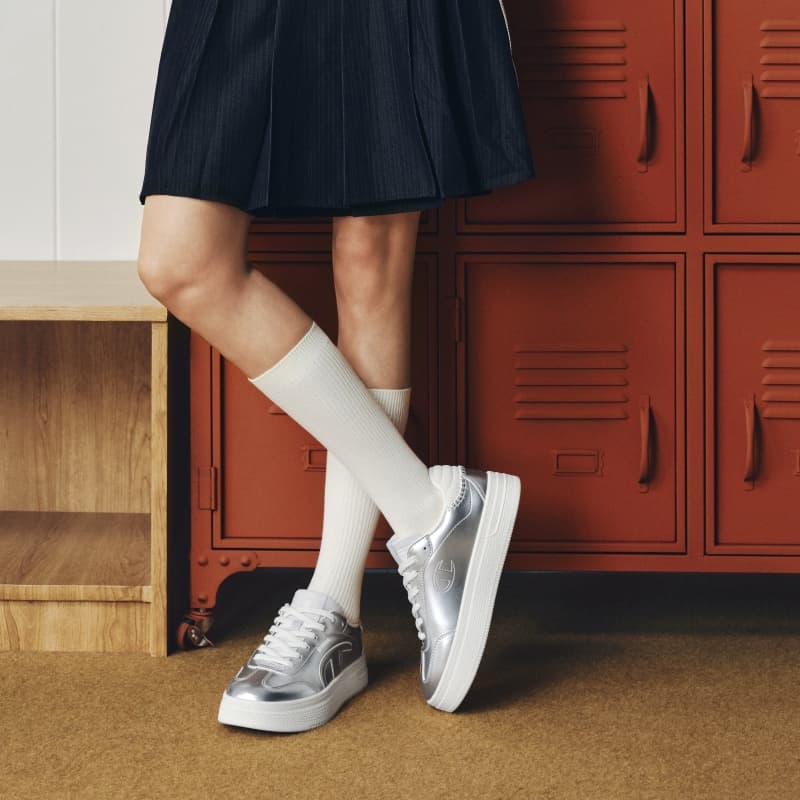 Кроссовки Champion Low Top Скейтборд Обувь Женская Серебряный Белый Молочно-Белый - изображение 6
