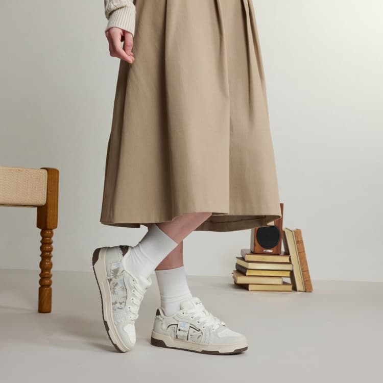 Кроссовки Champion Skate Shoes Low-Top Молочно-белый Какао-коричневый Унисекс - изображение 7