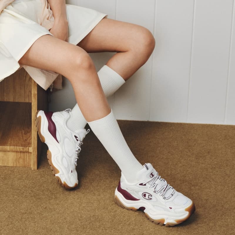Кроссовки Champion Low Top массивные кроссовки женские Молочно-белый Седло-красный - изображение 7