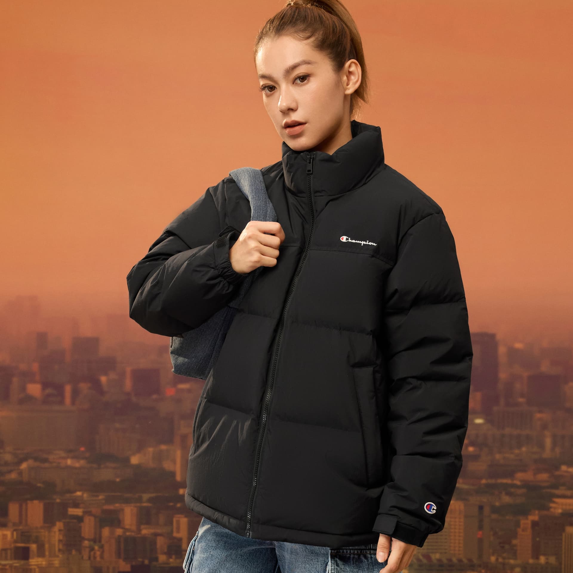 Зимняя куртка Champion Black Unisex Down Jackets Чемпион Черный Унисекс Пуховики - изображение 3