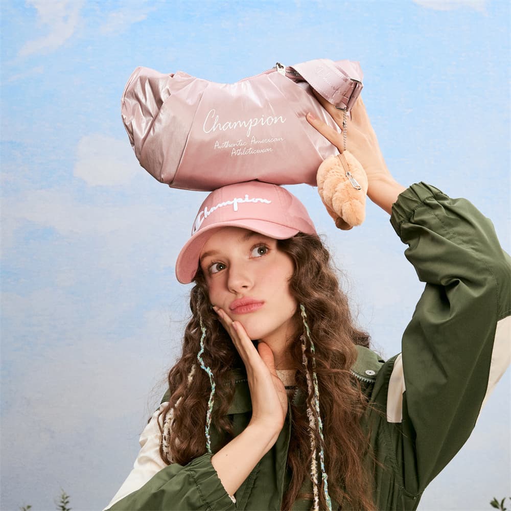 Сумка через плечо Чемпион Сумка-круассан Ткань Сумка на плечо Обычный (стандартный) Женские Черный серебристый Белый Розовый - изображение 19