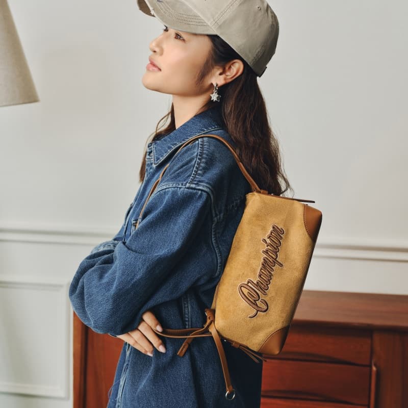 Сумка через плечо Champion Синтетическая кожа Crossbody сумка Стандартная (Standard) Унисекс Темно-серый Светло-коричневый - изображение 5