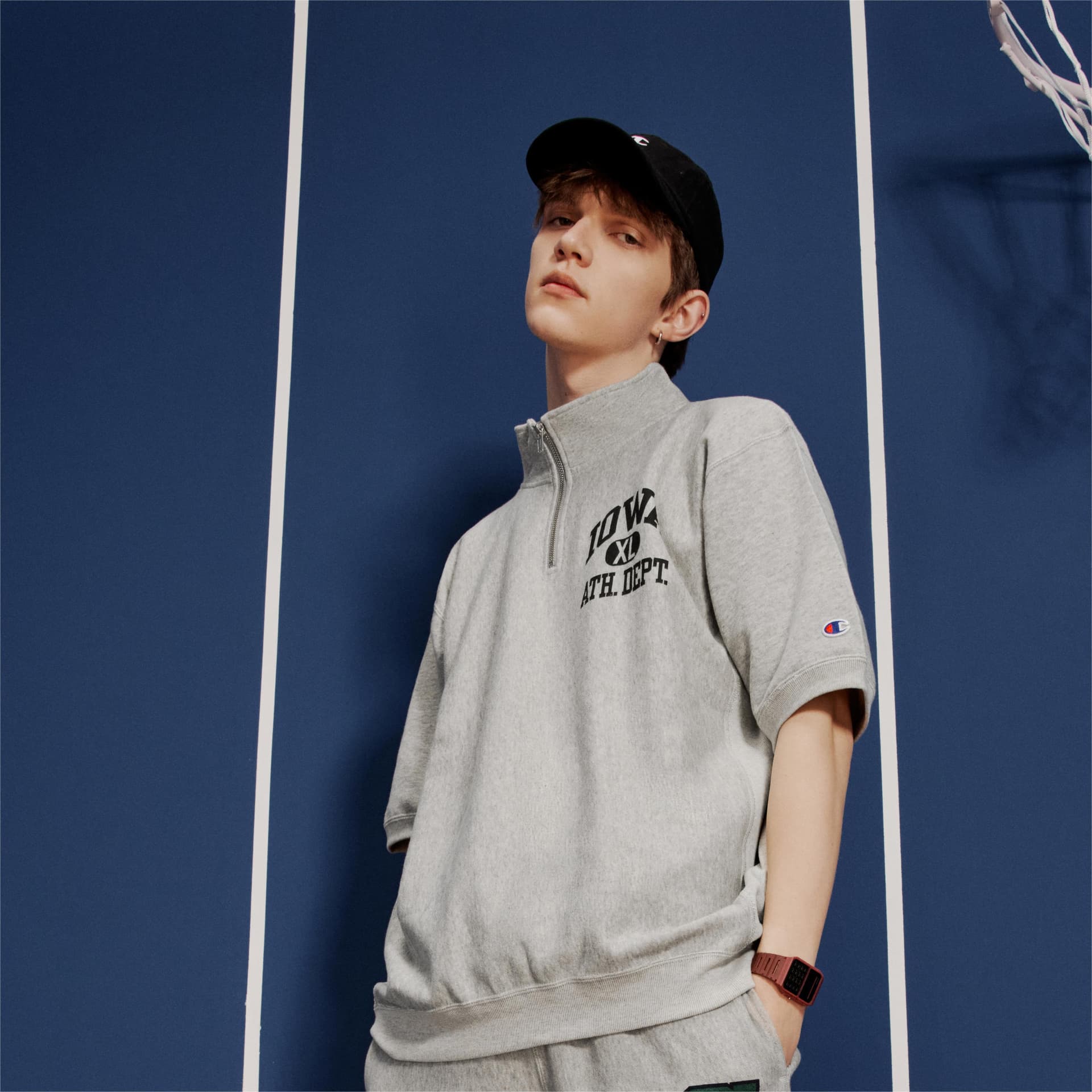 Футболка Champion Reverse Weave SS24 Half-Zip Tee - изображение 4
