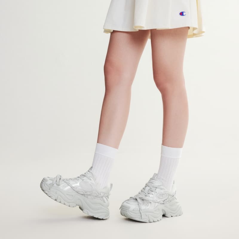 Кроссовки Champion Chunky Sneakers Low Top Photonic Gray Silver White Women's Чемпион Чонки Кроссовки Низкие Топ Фотонический Серый Серебряный Белый Женский - изображение 8