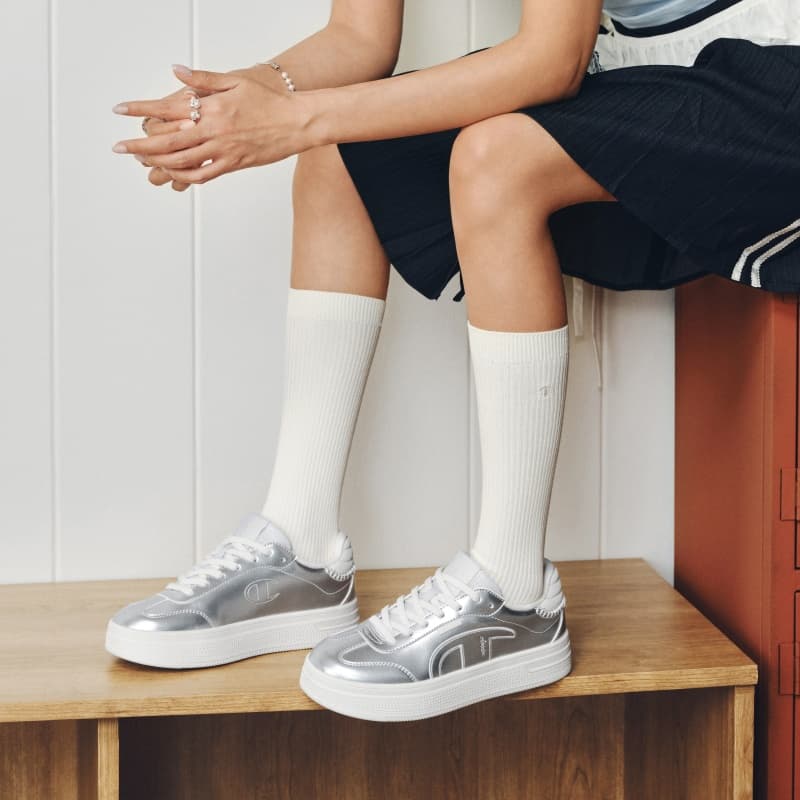 Кроссовки Champion Low Top Скейтборд Обувь Женская Серебряный Белый Молочно-Белый - изображение 7
