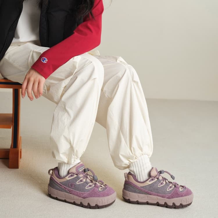 Кроссовки Champion Skate Shoes Low-Top Fig Purple Gull Gray Women's - изображение 8