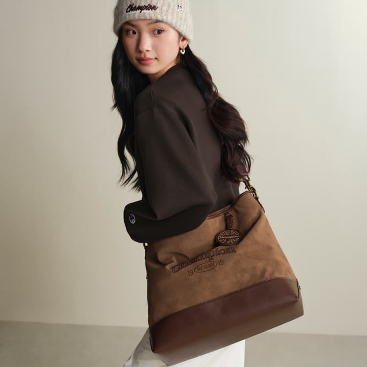 Сумка через плечо Champion Синтетическая кожа Crossbody сумка Унисекс Карамельный коричневый Черный - изображение 7
