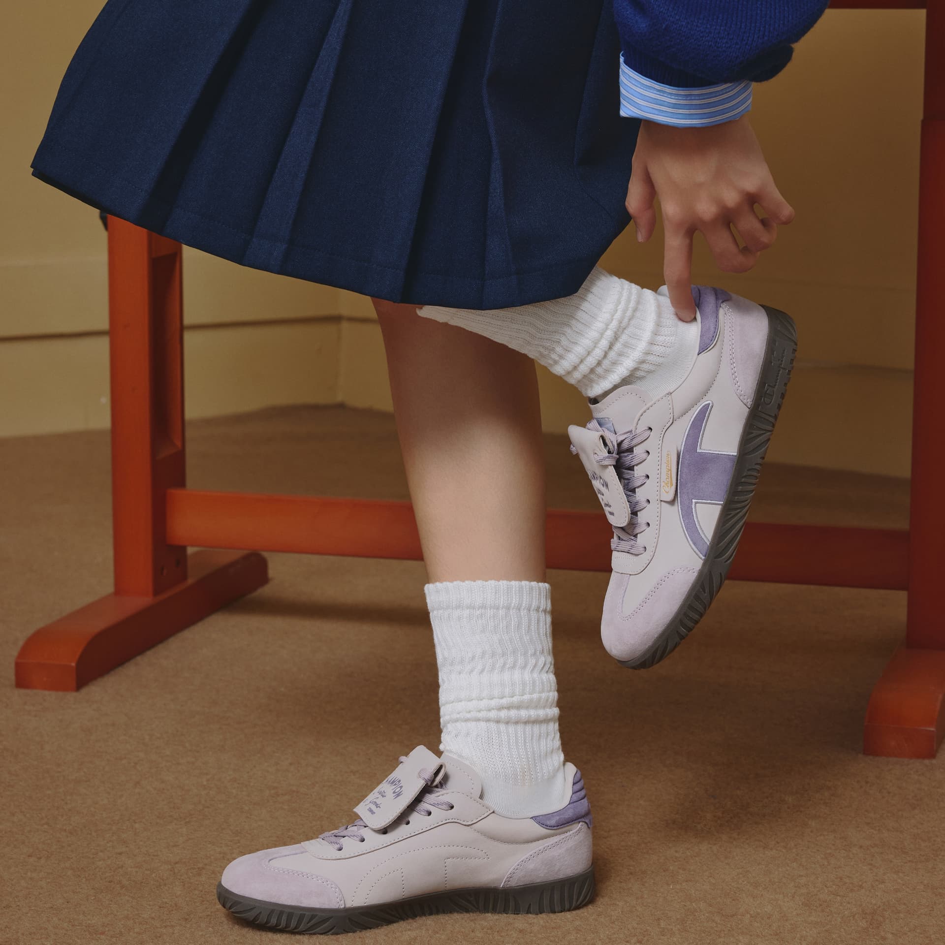 Кроссовки Champion Low-Top Canvas German Army (GAT) Женские Призрачный Облако Фиолетовый Серый тон Виноградный Фиолетовый - изображение 6