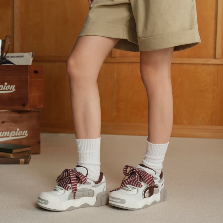 Кроссовки Champion Skate Shoes Low Top Молочно-белый Шишечно-коричневый Женские - изображение 6