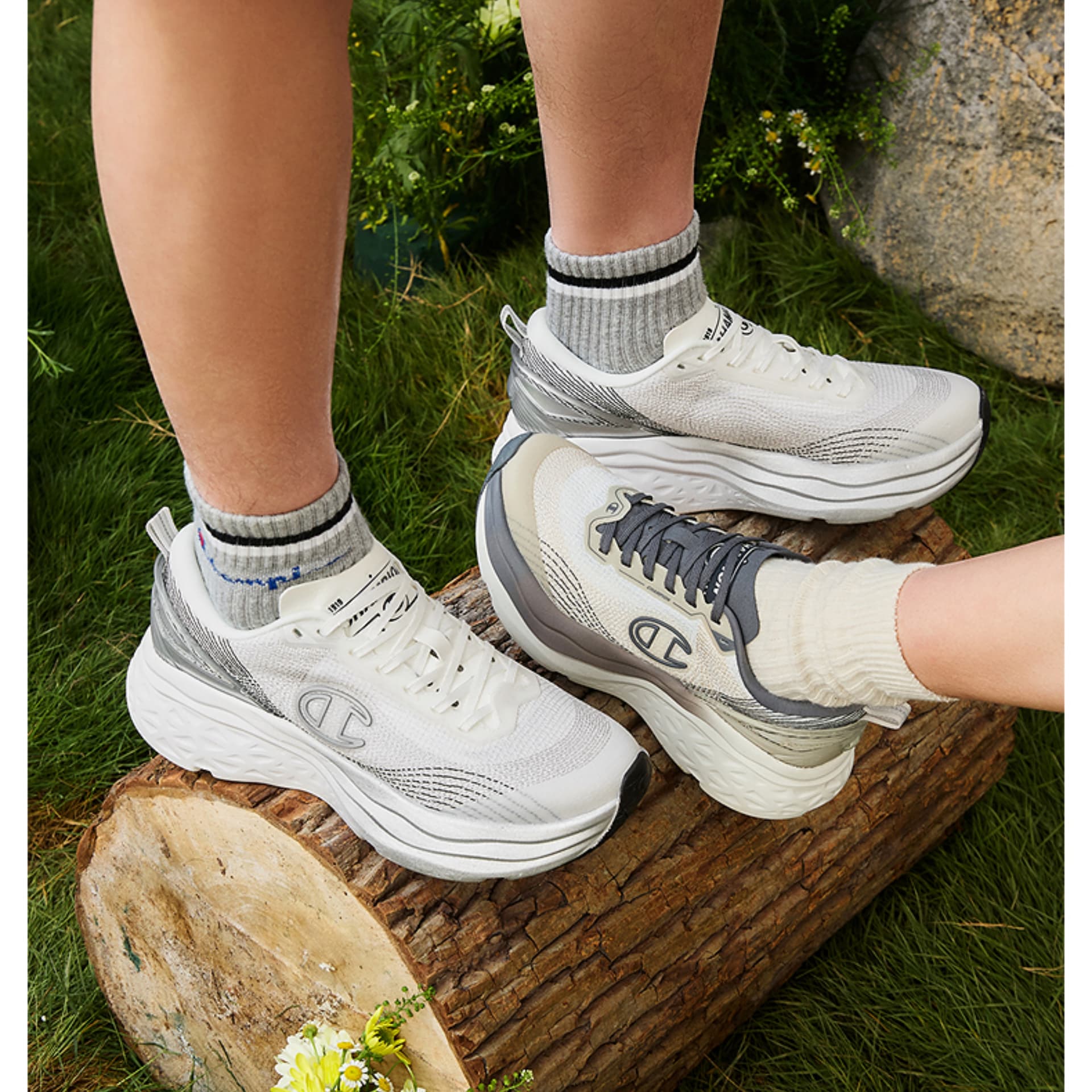 Кроссовки Champion Low Top Повседневная Обувь Женская Молочно-Белый Дымчато-Серый - изображение 7