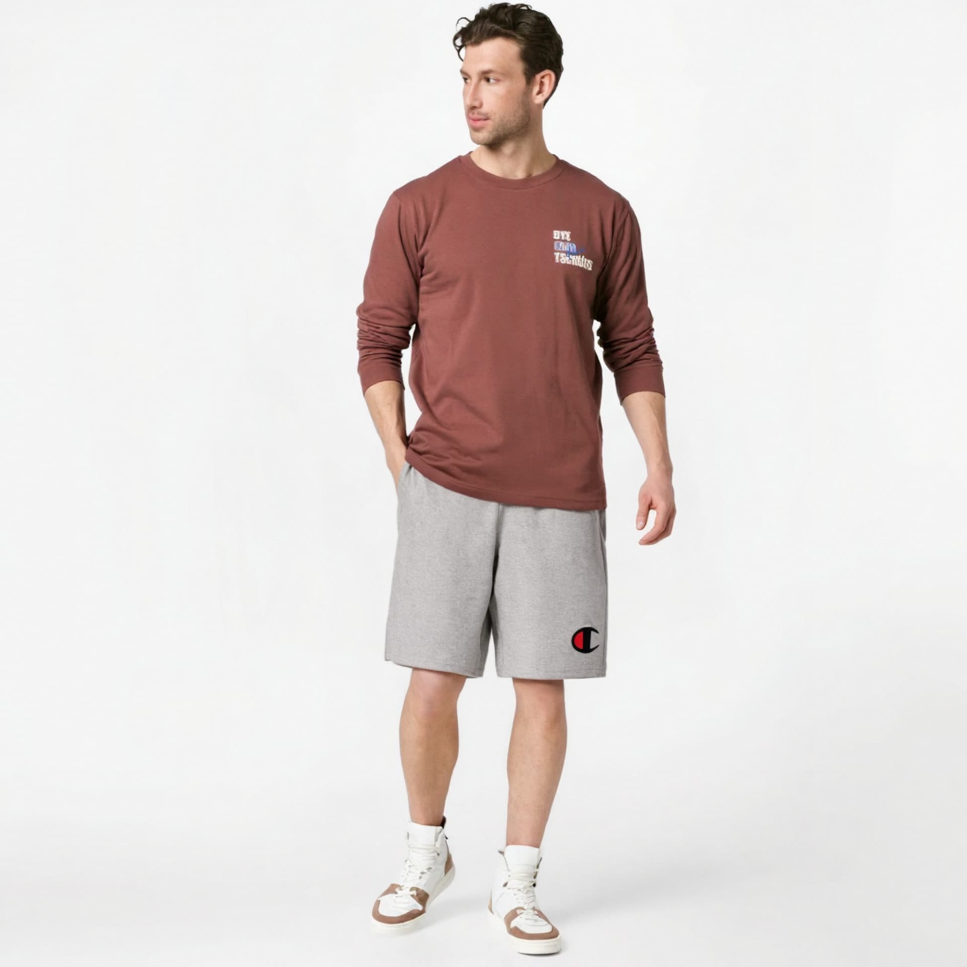 Шорты Champion Logo Print Shorts Light Grey - изображение 6