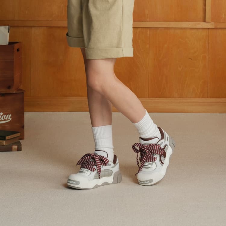 Кроссовки Champion Skate Shoes Low Top Молочно-белый Шишечно-коричневый Женские - изображение 8