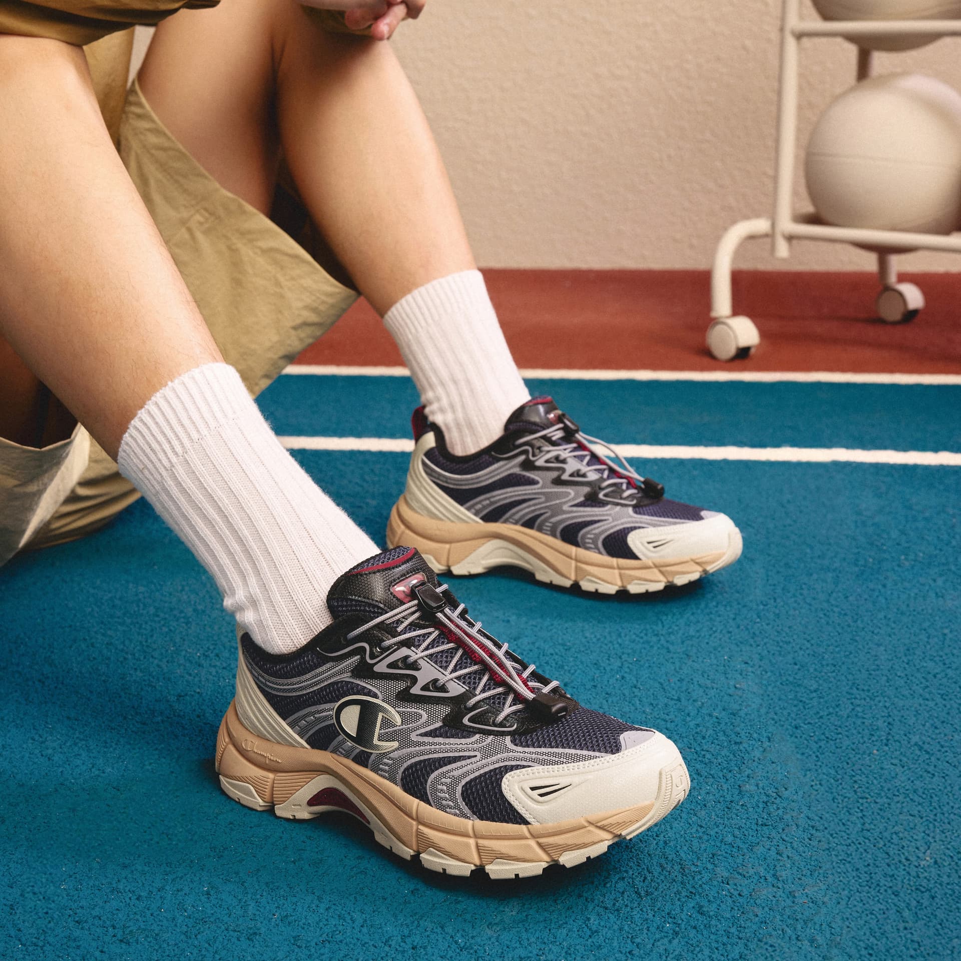 Кроссовки для бега Champion Balance Low Top Беговые кроссовки Мужской Junke Синий Пемзовый Серый - изображение 7