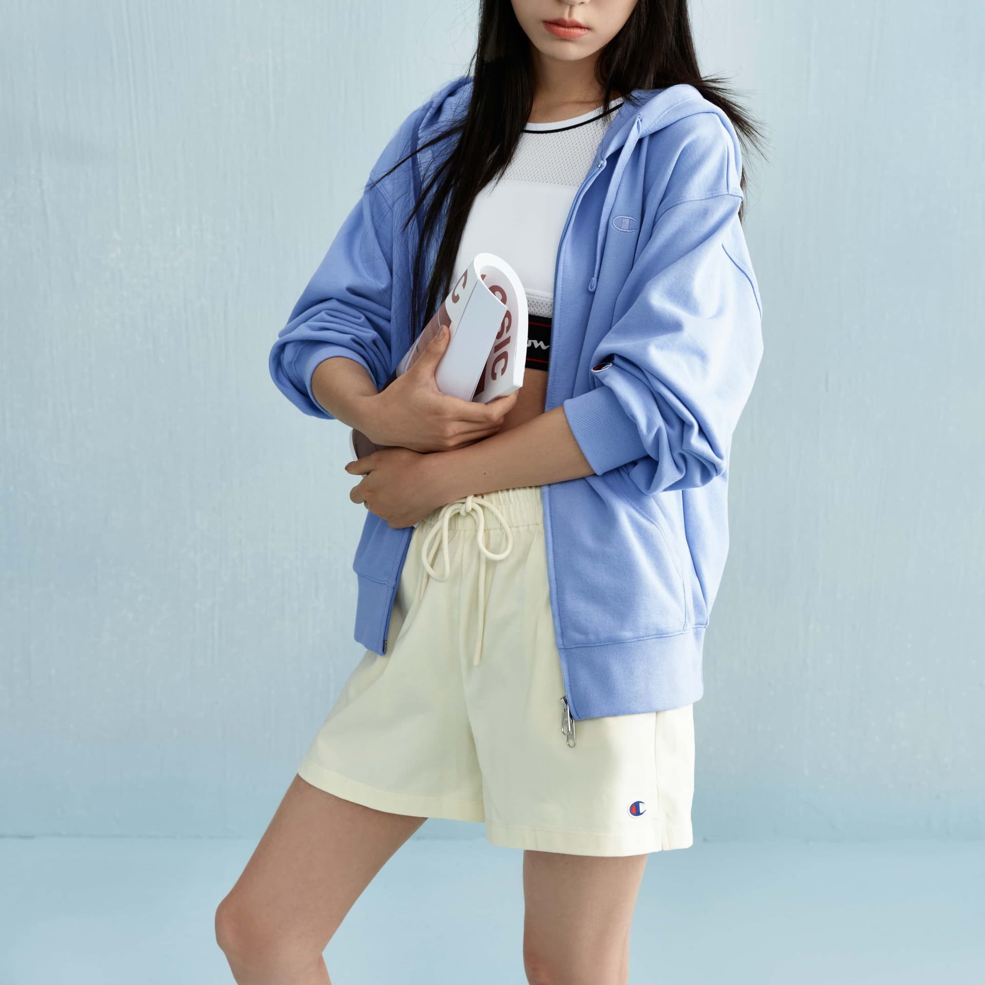Худи Champion SS24 Icons С капюшоном свободный удобный повседневный длинный Толстовка Европейская версия женский - изображение 6