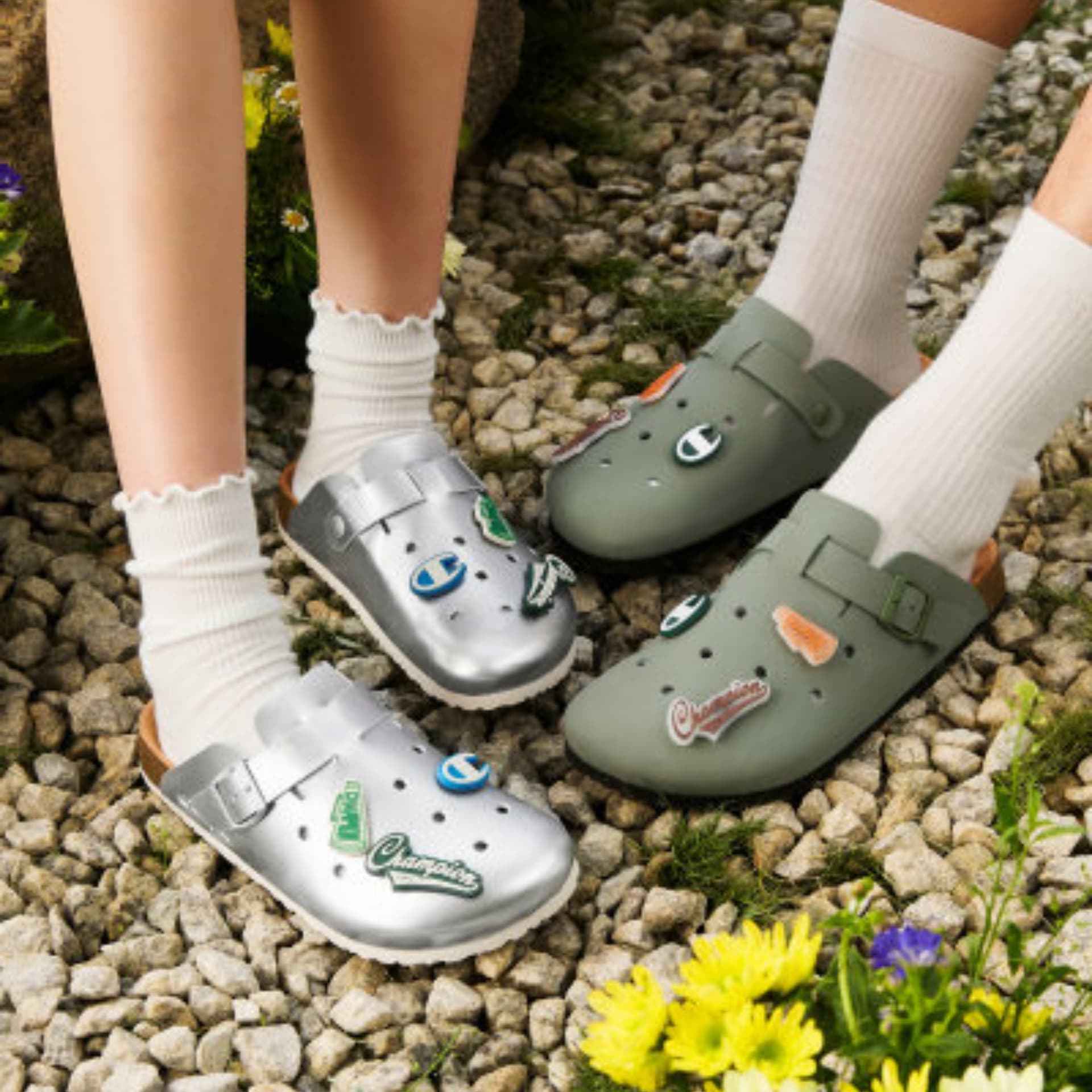 Сандалии Champion Резина Дышащая Обувь Birkenstock Унисекс Темно-оливковый Зеленый - изображение 7