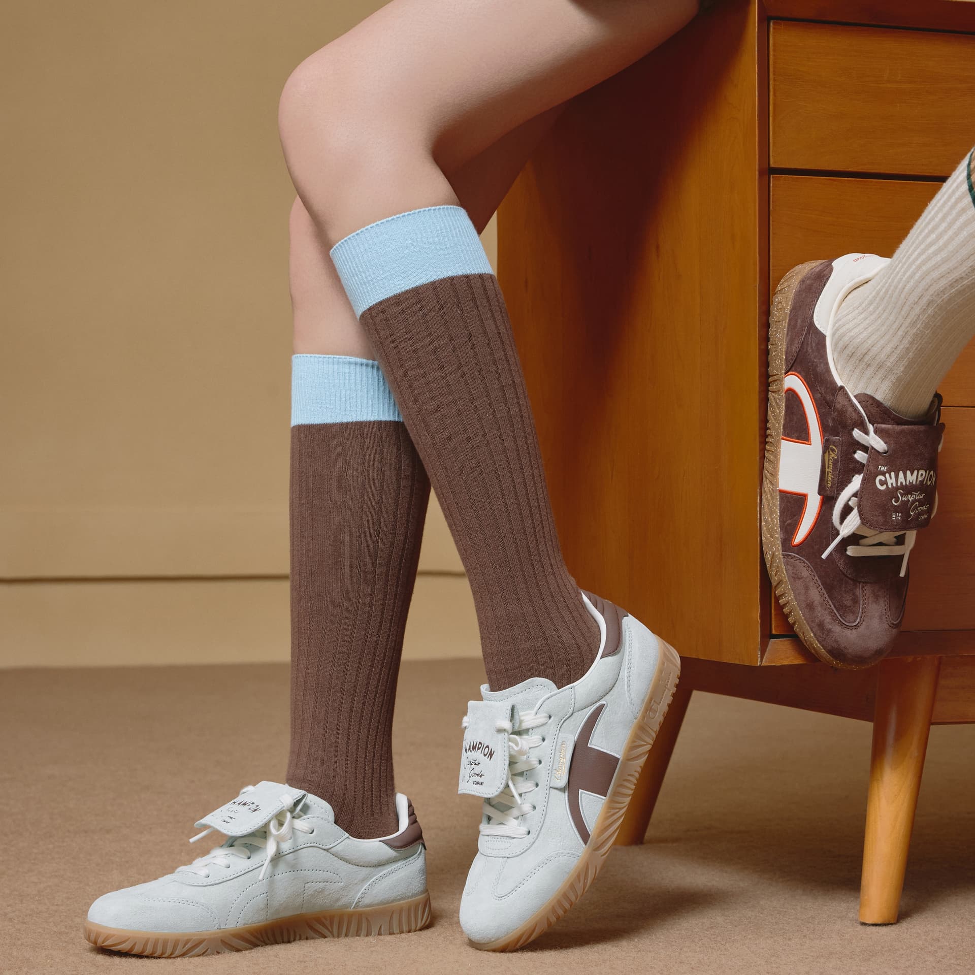 Кроссовки Champion Balance Low Top Немецкие армейские кроссовки Женские Stream Радость Зеленый Шишечно-коричневый - изображение 8